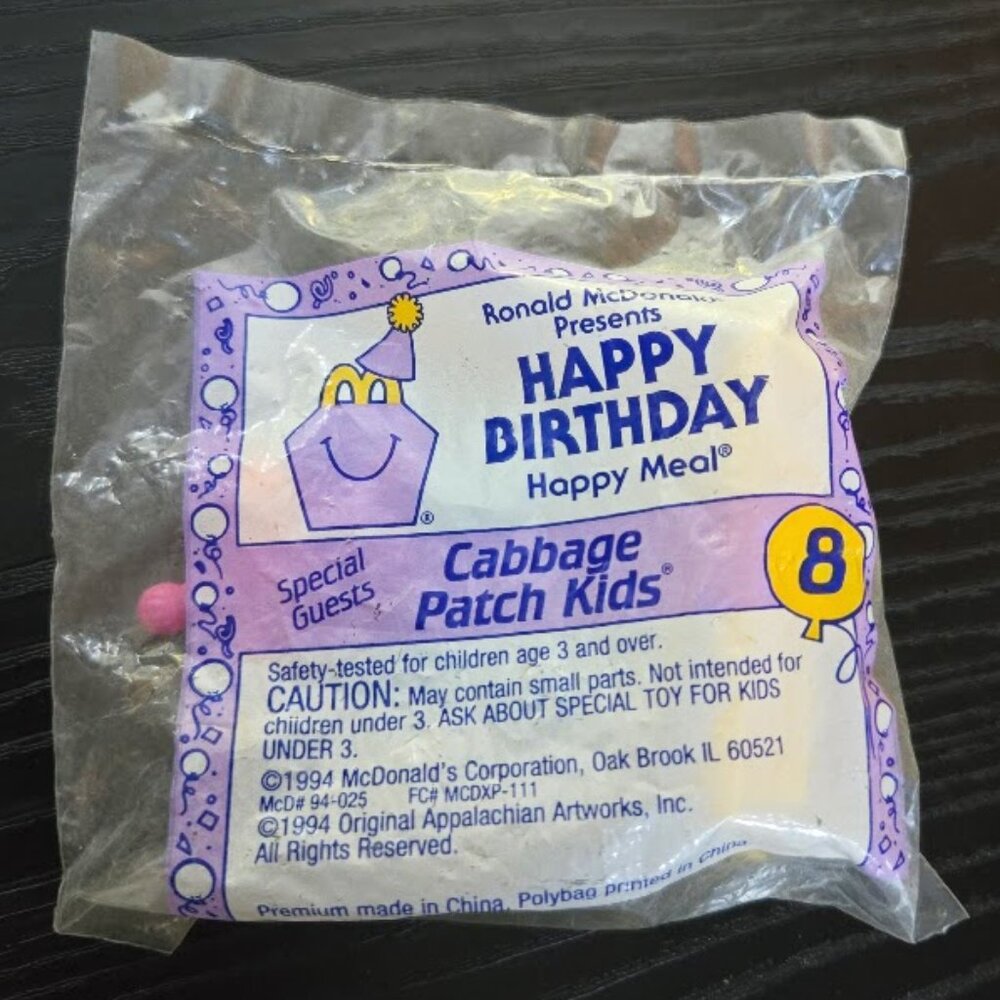 Sealed McDonalds Vintage 1994 Happy Birthday Cabbage Patch Kids # 8